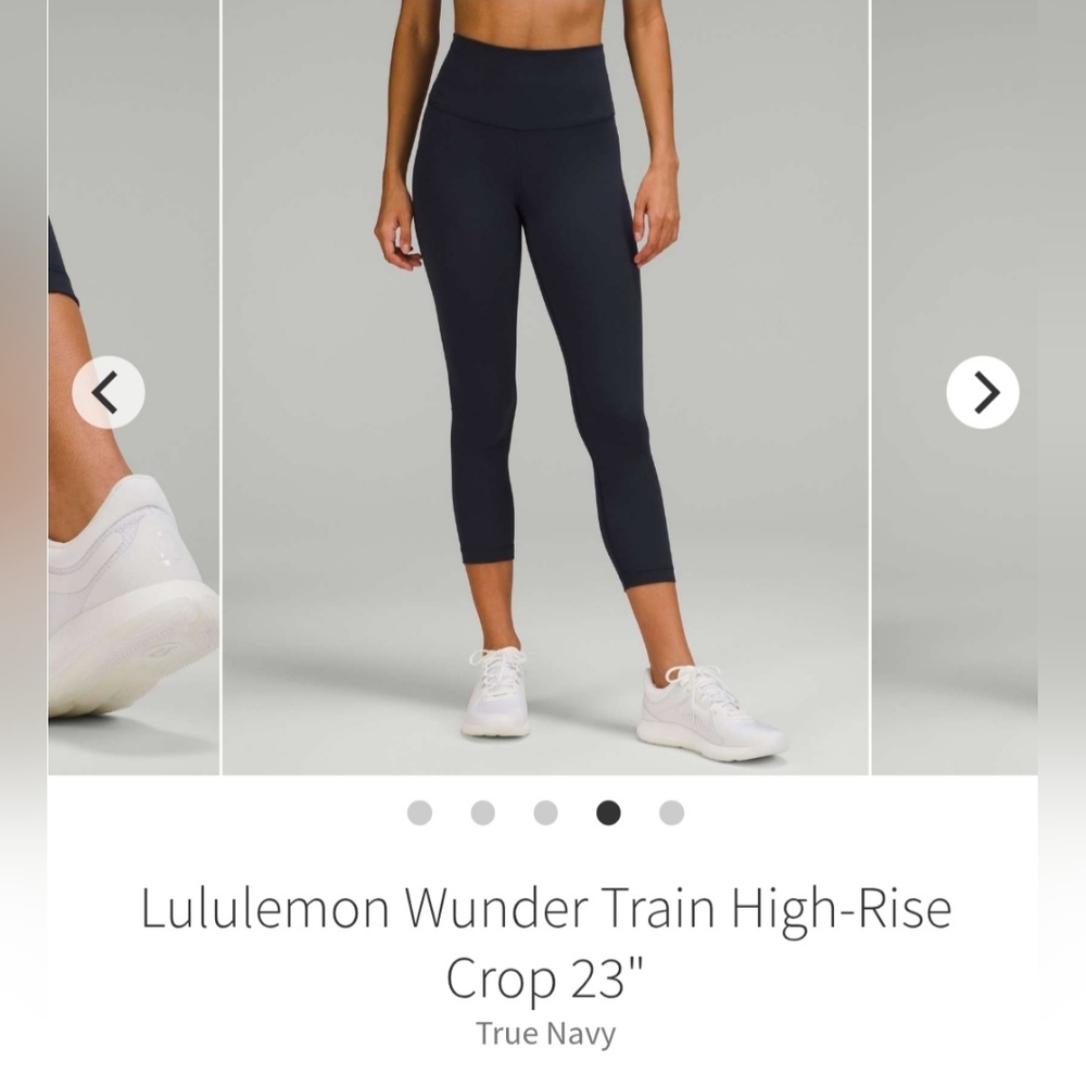 Lululemon Wunder Train HR Crop True Navy 23" Size 12
